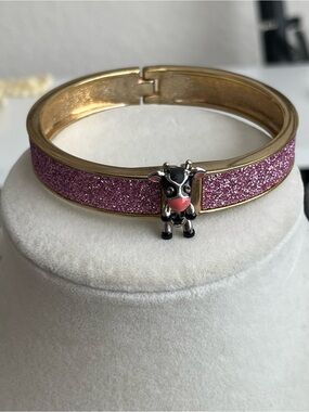 Vintage Betsey Johnson cow glitter bangle